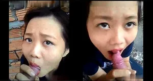 Người yêu mút thằng nhỏ ở vườn sau nhà